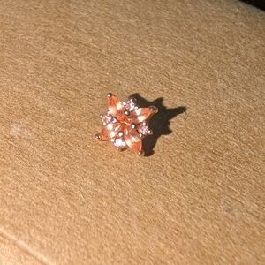 BVLA Pleades with peach topaz + champagne sapphires, rose gold, 7mm